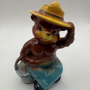 1970s Smokey The Bear Bank Figurine by Norcrest China